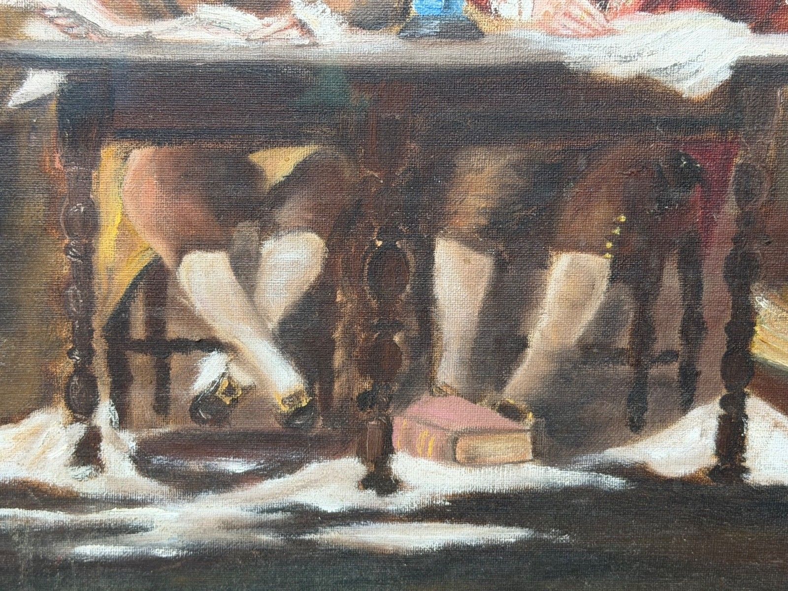 4950.0 Vintage Ingelijst Schilderij Franklin, Adams & Jefferson bij het Opstellen van de Onafhankelijkheidsverklaring photo
