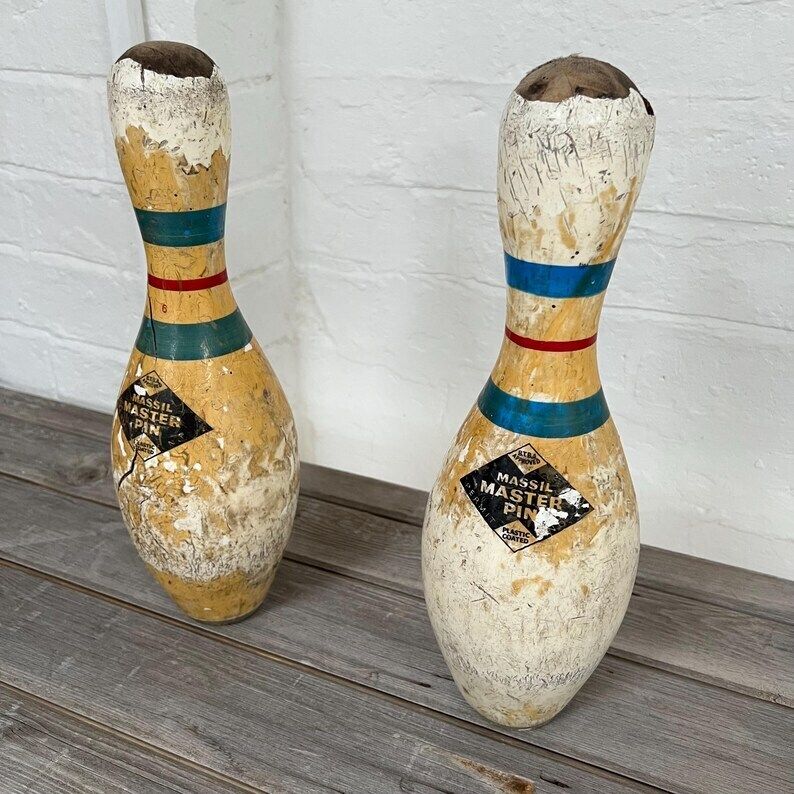 2 X Vintage Bowling Pins photo buy