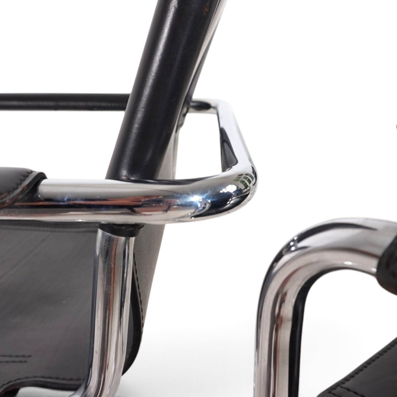 Matteo Grassi Visitor Chair, set van 4, leer/chroom cantilever stoelen, 1970 photo Meubels
