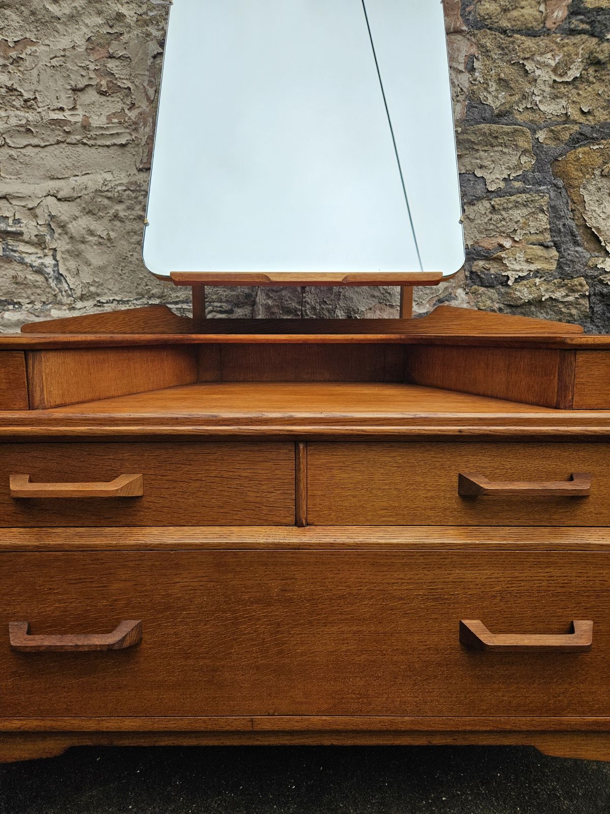 G Plan Oak Dressing Table: Brandon Range Mid Century Modern Five Drawer Chest photo Furniture