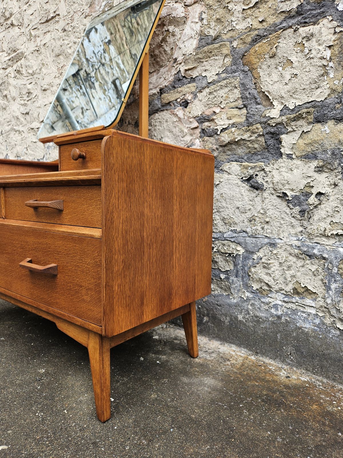 G Plan Oak Dressing Table: Brandon Range Mid Century Modern Five Drawer Chest photo 425.0