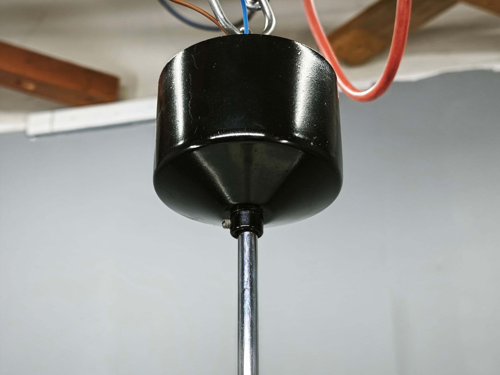 1960s Napako Modernist Black Glass Pendant Light, Czechoslovakia photo buy