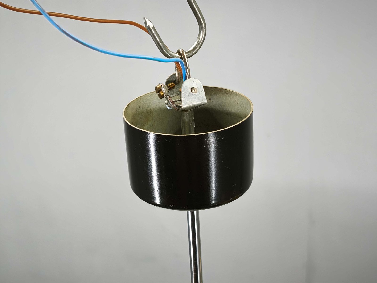 1960s Napako Modernist Black Glass Pendant Light, Czechoslovakia photo vintage