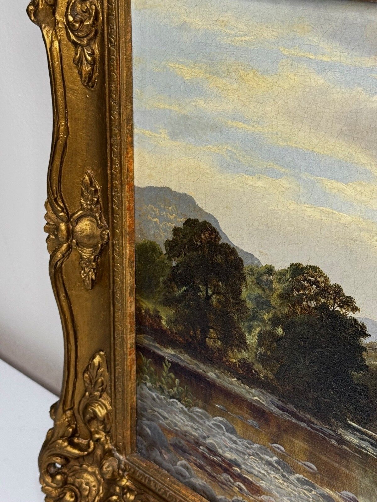 Victoriaans landschapsschilderij in olieverf nabij Capel Curig, Noord-Wales, gesigneerd John Cuthbert Salmon photo Kunst
