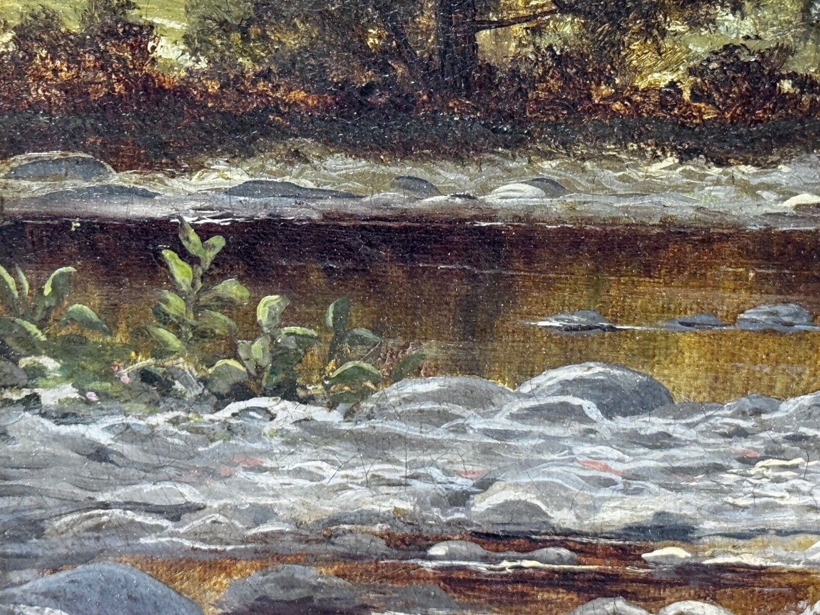Kunst Victoriaans landschapsschilderij in olieverf nabij Capel Curig, Noord-Wales, gesigneerd John Cuthbert Salmon photo