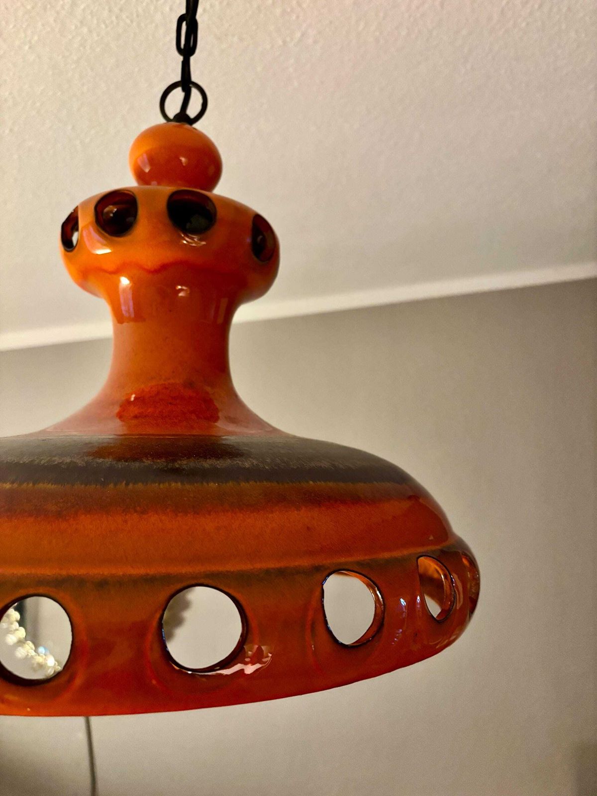 Pan Ceramic Ceiling Lamp, jaren 1970 photo furniture