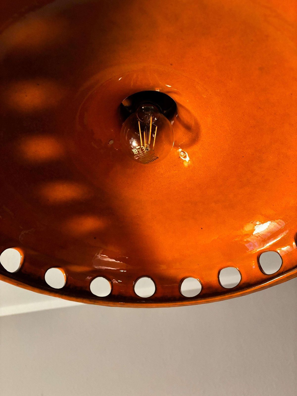 Pan Ceramic Ceiling Lamp, jaren 1970 photo vintage