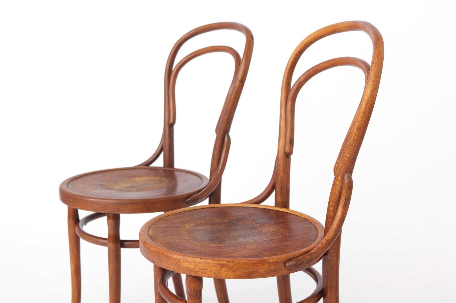 Paar Antieke Bugholzstoelen | Oostenrijkse Beukenhouten Eetkamerstoelen | Thonet Stijl | 1930-1950 photo buy