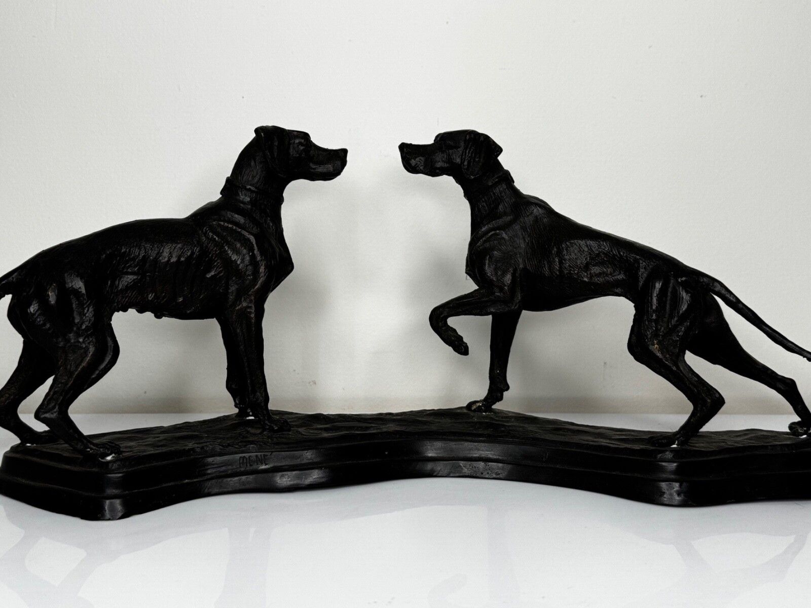 Victorian bronzen groep jachthonden ca. 1860, Franse Animalier sculptuur photo furniture