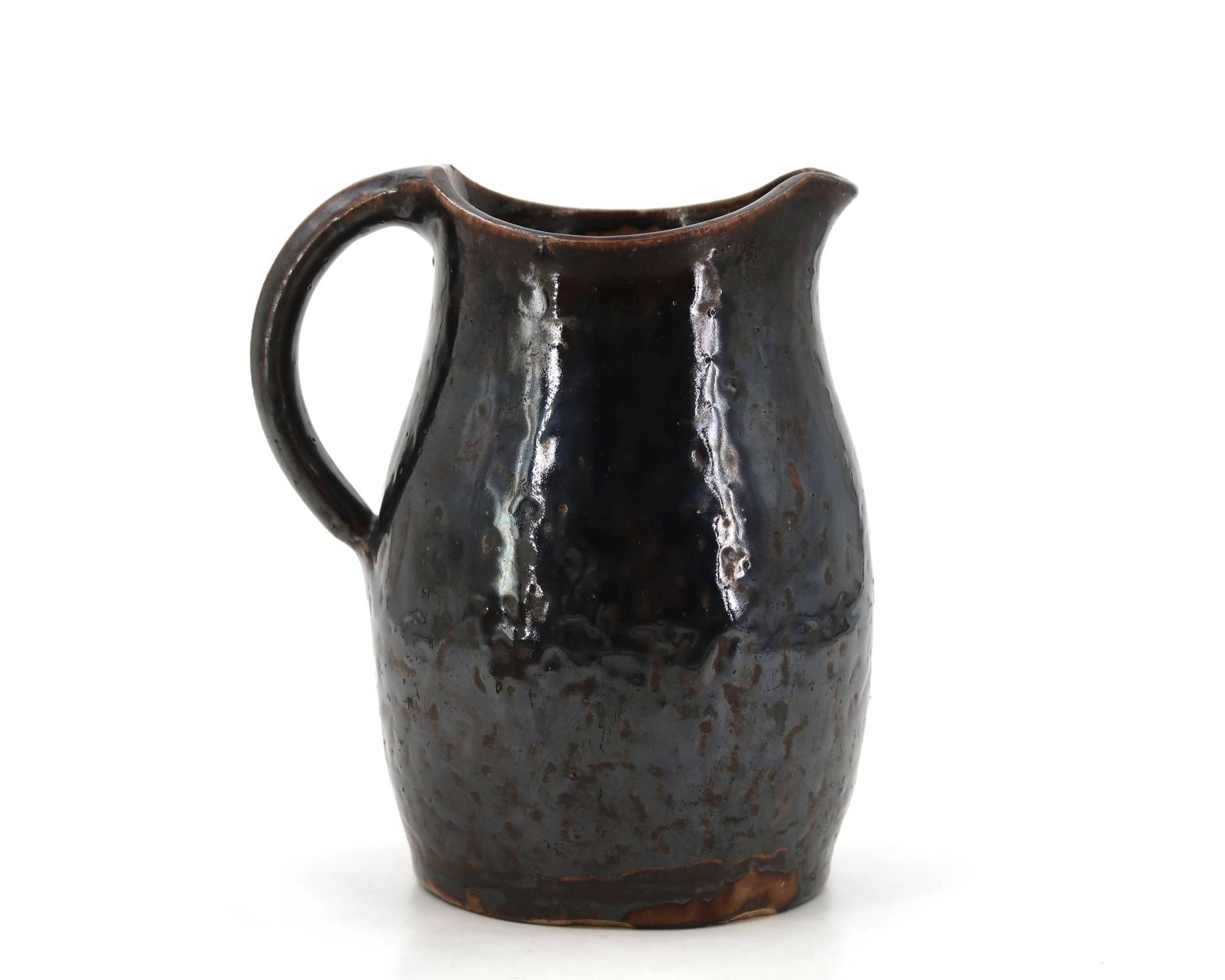 Black Stoneware Pitcher By Jean Talbot, La Borne Ceramics, 1940s