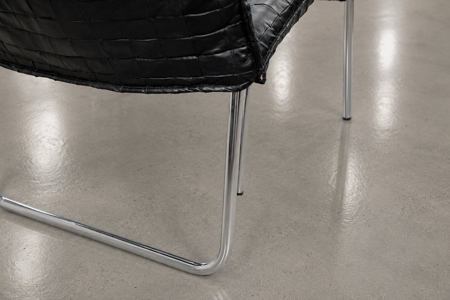 Meubels Mid Century Scandinavian Modern zwarte patchwork leren lounge fauteuils van Ikea, jaren 1980, set van 2 photo