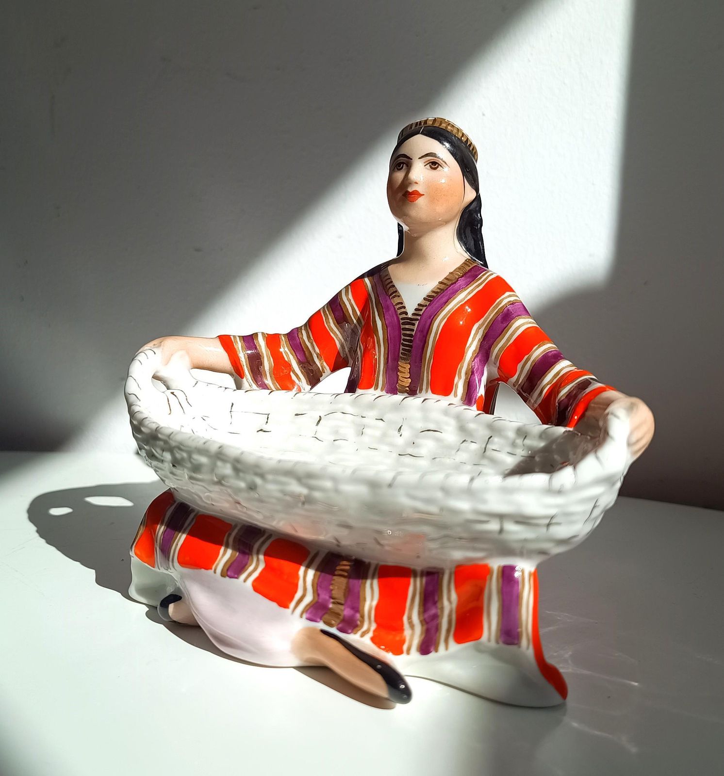 Lomonosov Lfz Porcelain Figure Of Uzbek Girl With Basket, Sculptor G. Stolbova, Red Mark photo furniture