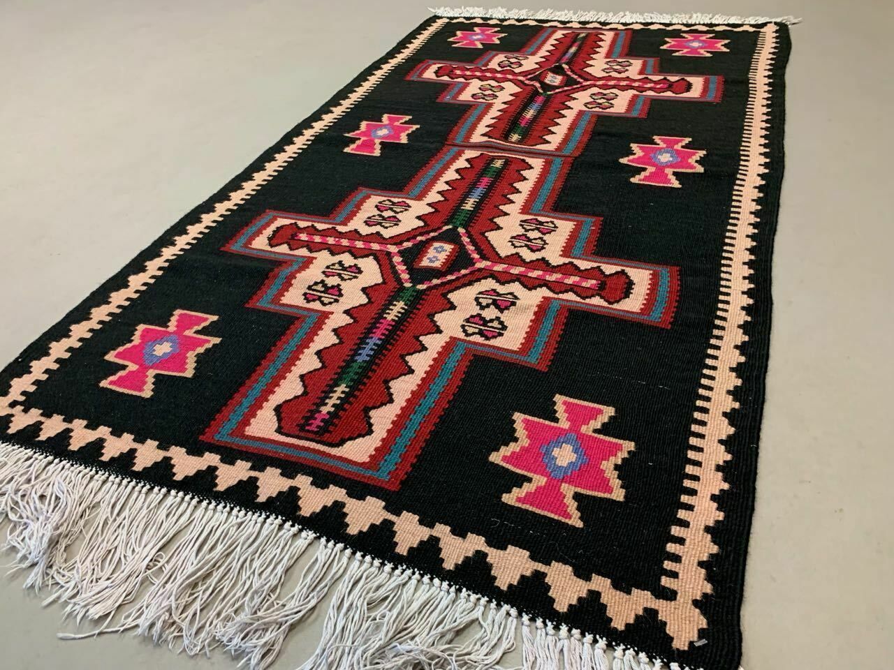 Antique Turkish Kilim Rug 158x89cm Shabby Vintage Old Tribal Kelim Medium photo vintage
