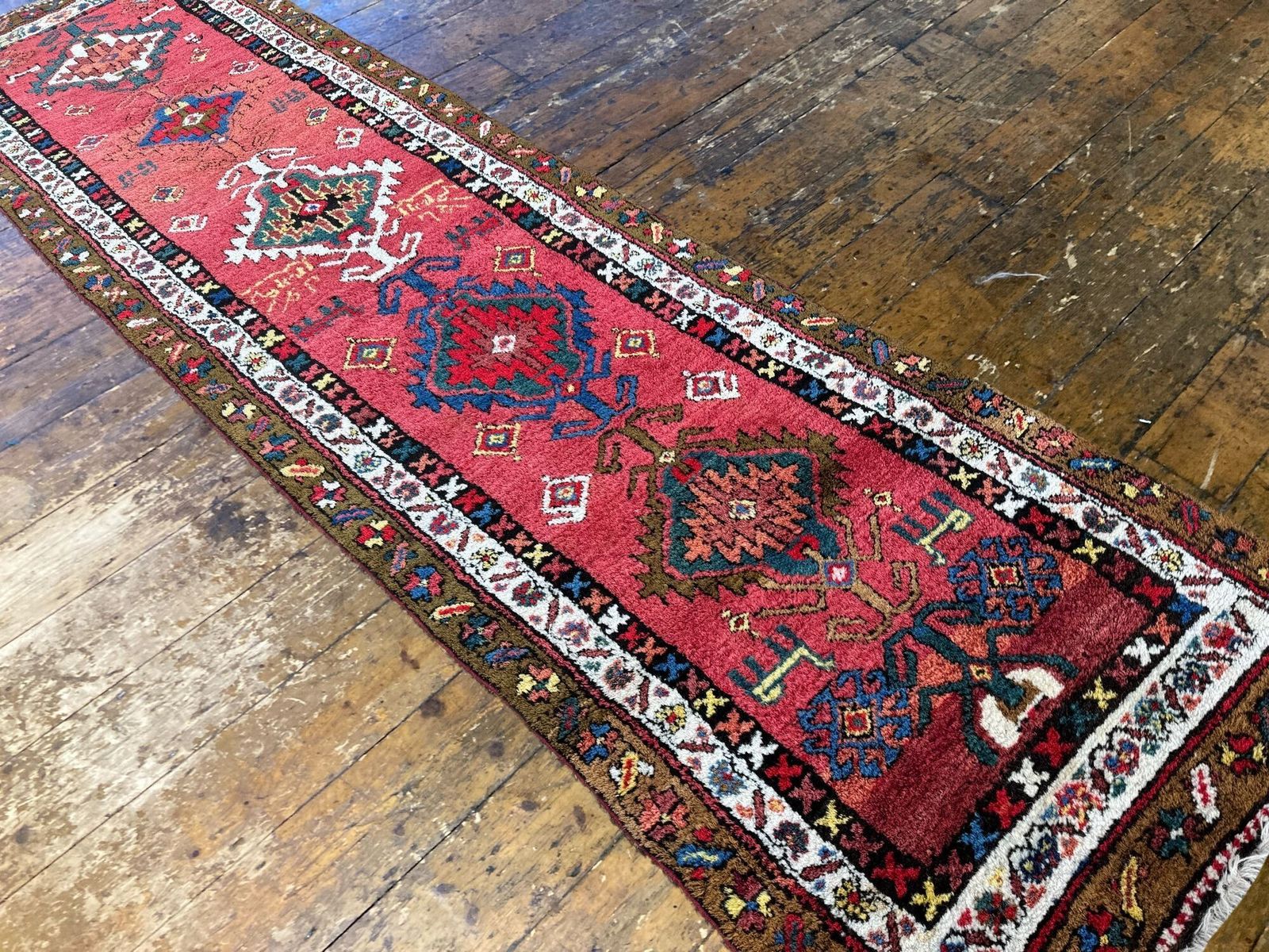 Antique Heriz Runner 3.62m X 0.95m photo vinterior