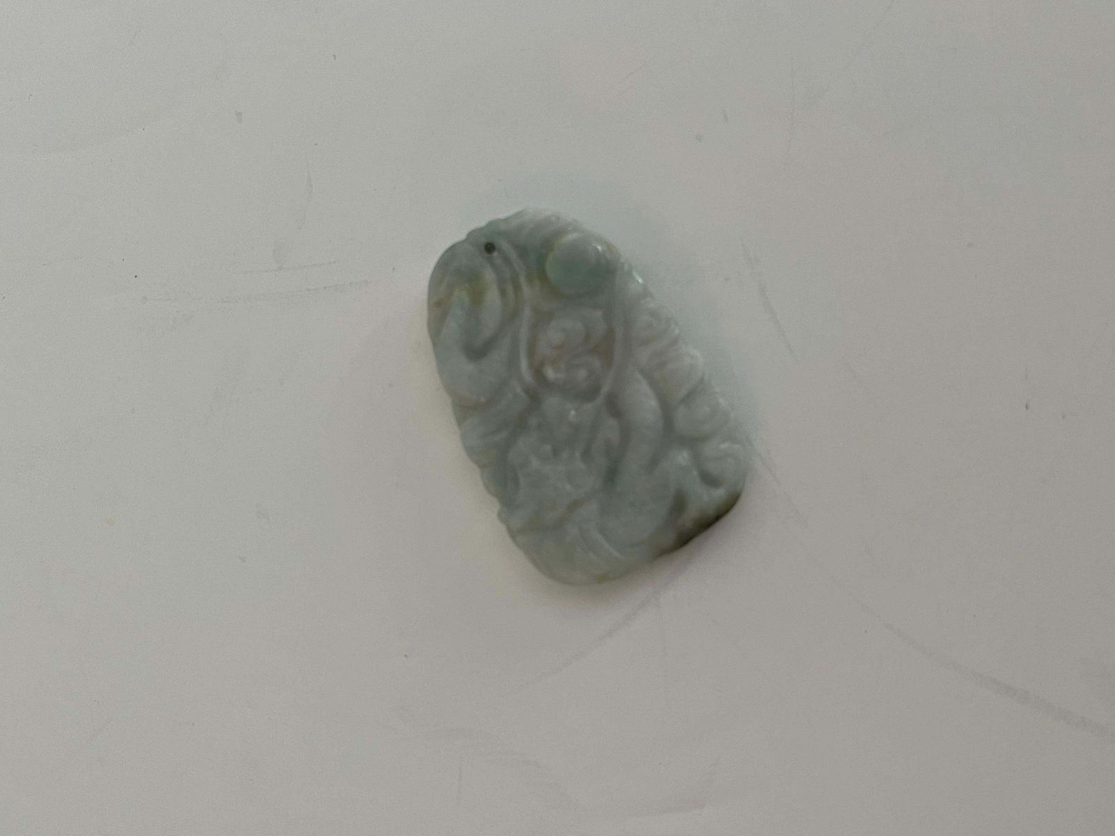 photo buy 19th Century Chinese Jadeite Nephrite Dragon And Bird Pendant, Hand Carved