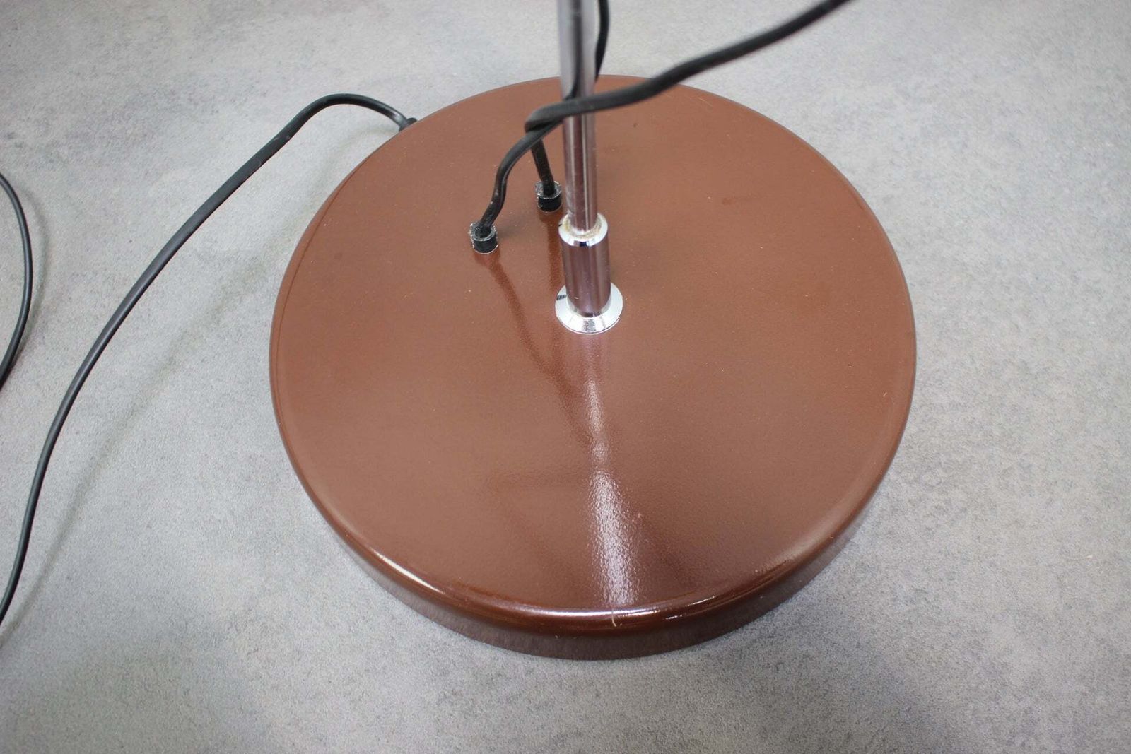 1970s Hungarian Space Age Adjustable Double Floor Lamp In Orange And Brown Chrom photo vintage