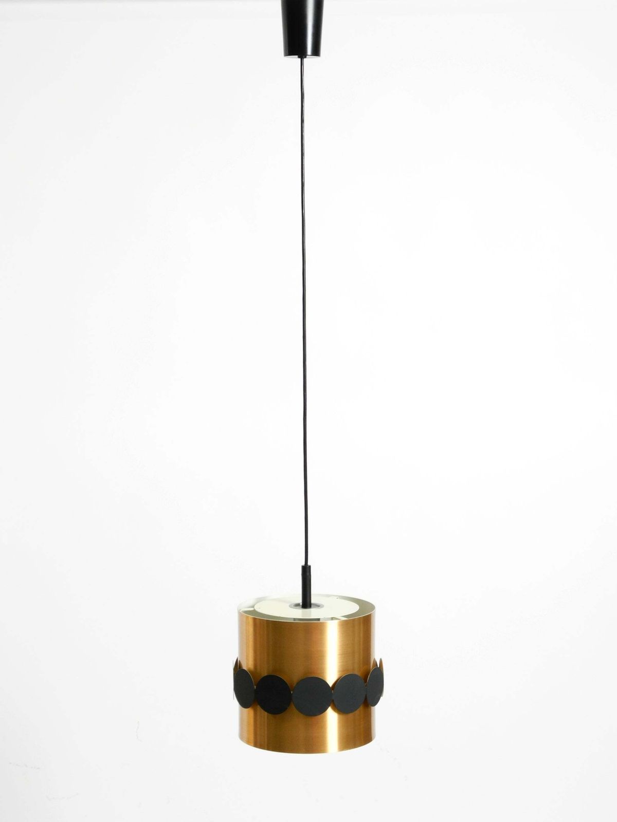 Suspension mid-century années 1960 par Doria, en aluminium anodisé cuivré photo vinterior