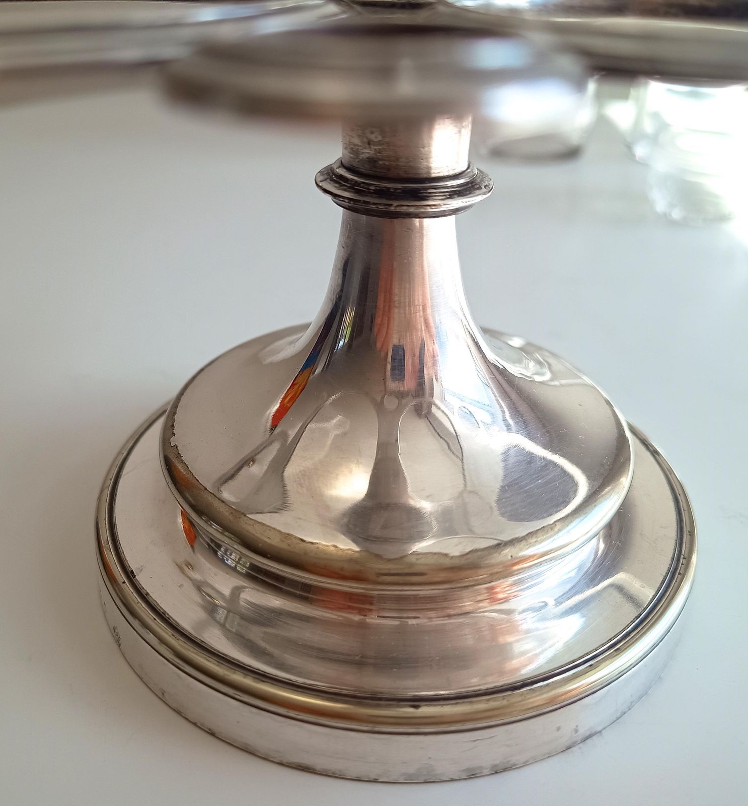 photo for sale Vintage Christofle Art Deco Cruet Set: Oil Vinegar Condiments Bottles / Jars, Silver Plated Stand