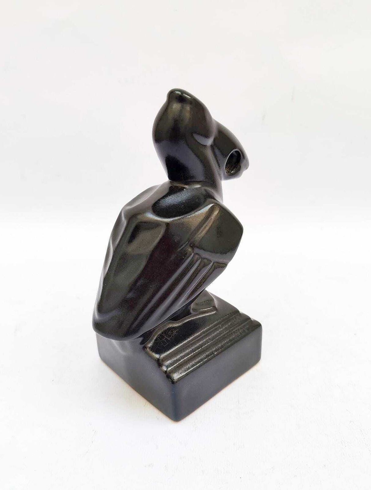Pelikan Black Ceramic Pen Holder, Vintage Pen Figurine, Display Stand photo for sale