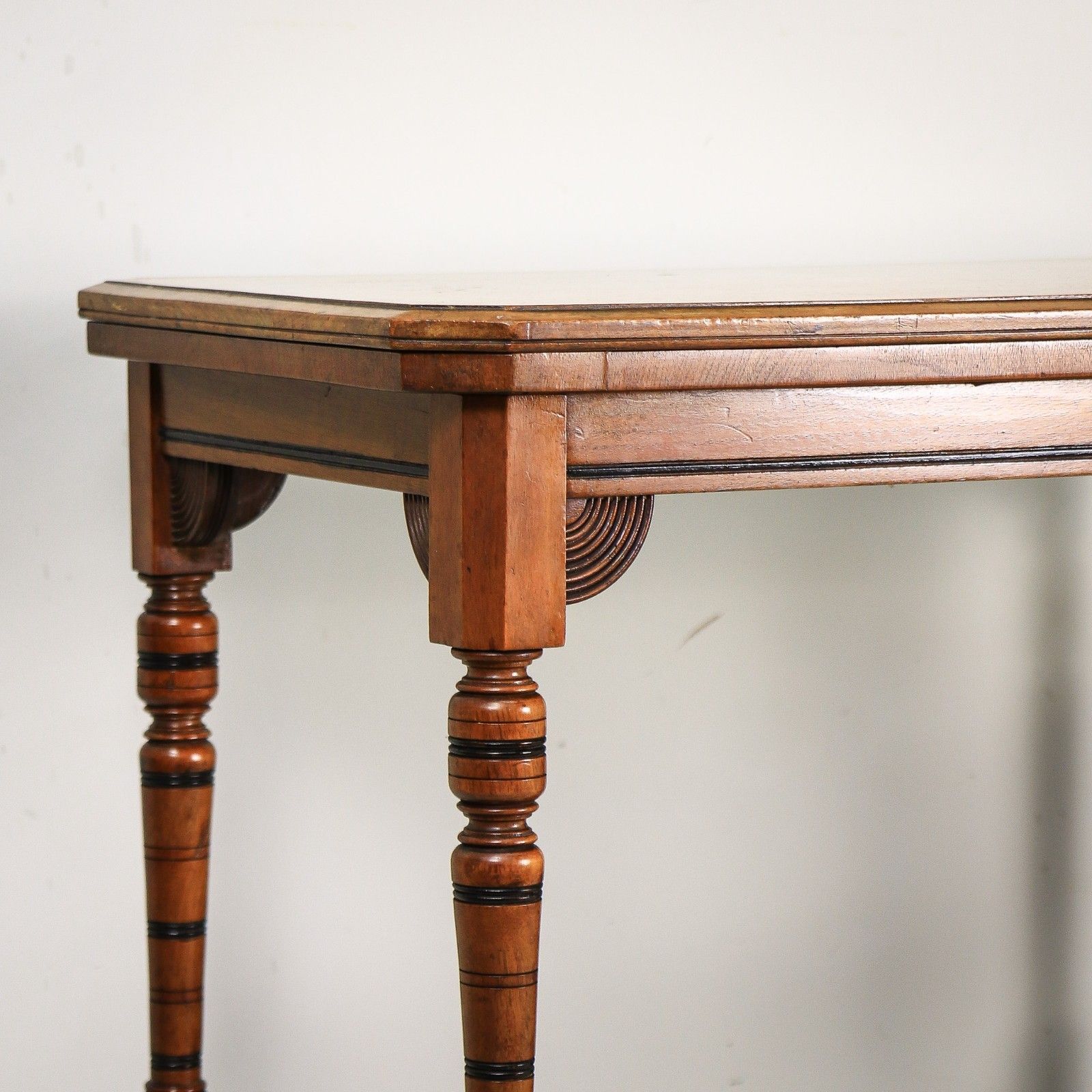 Edwardian Mahogany Card Game Table Baize Top On Porcelain Castors photo furniture