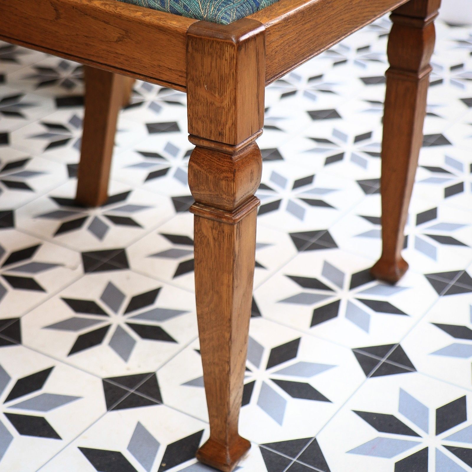 photo buy Arts And Crafts Dining Table And Liberty Chairs In Solid Oak With Liberty Fabric