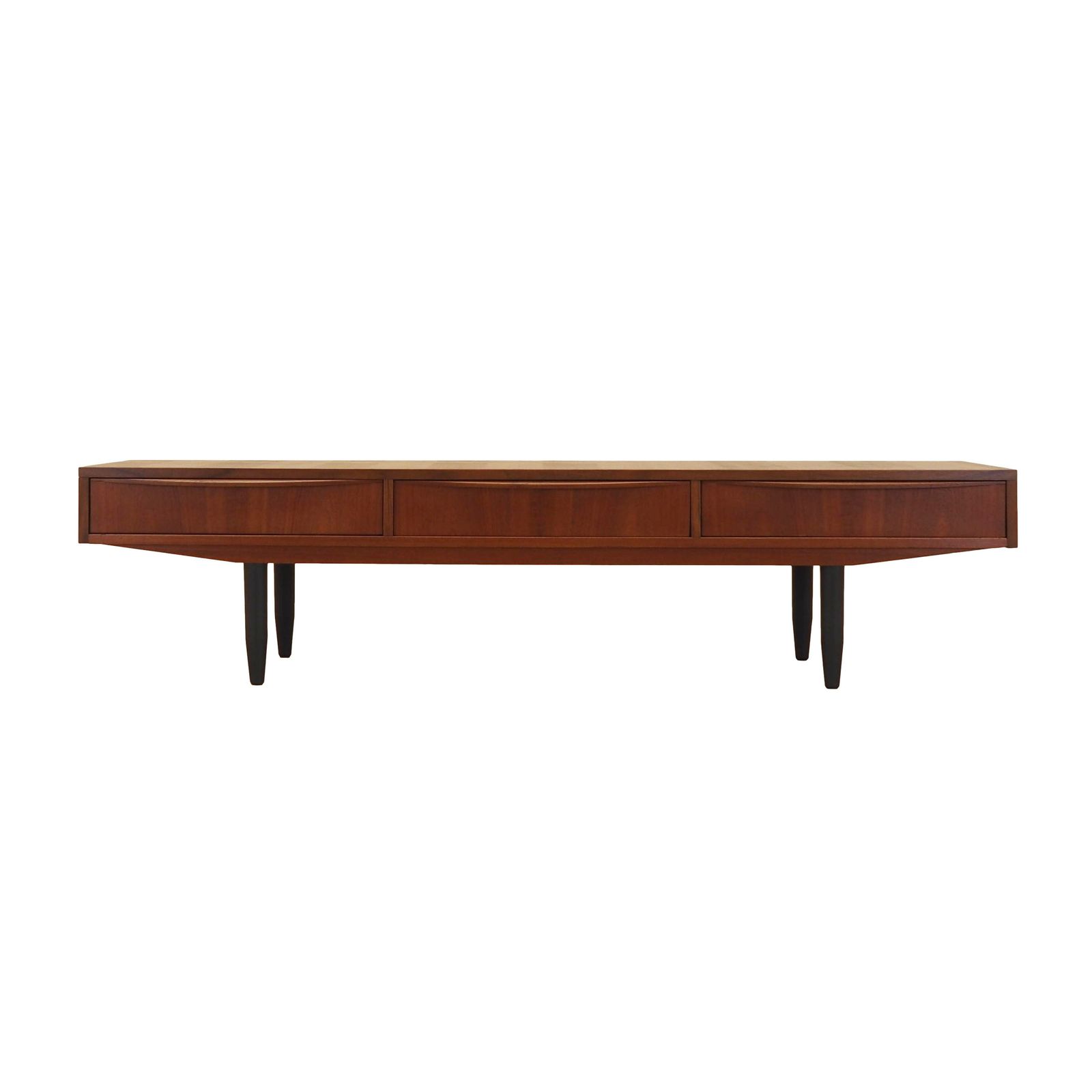 Deens Teakfineer Dressoir met Drie Lades, jaren 1970