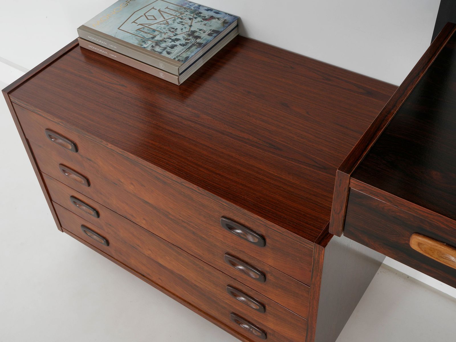Bibliothèque modulaire PS System par Preben Sørensen, placage, Danemark, années 1960 photo vinterior