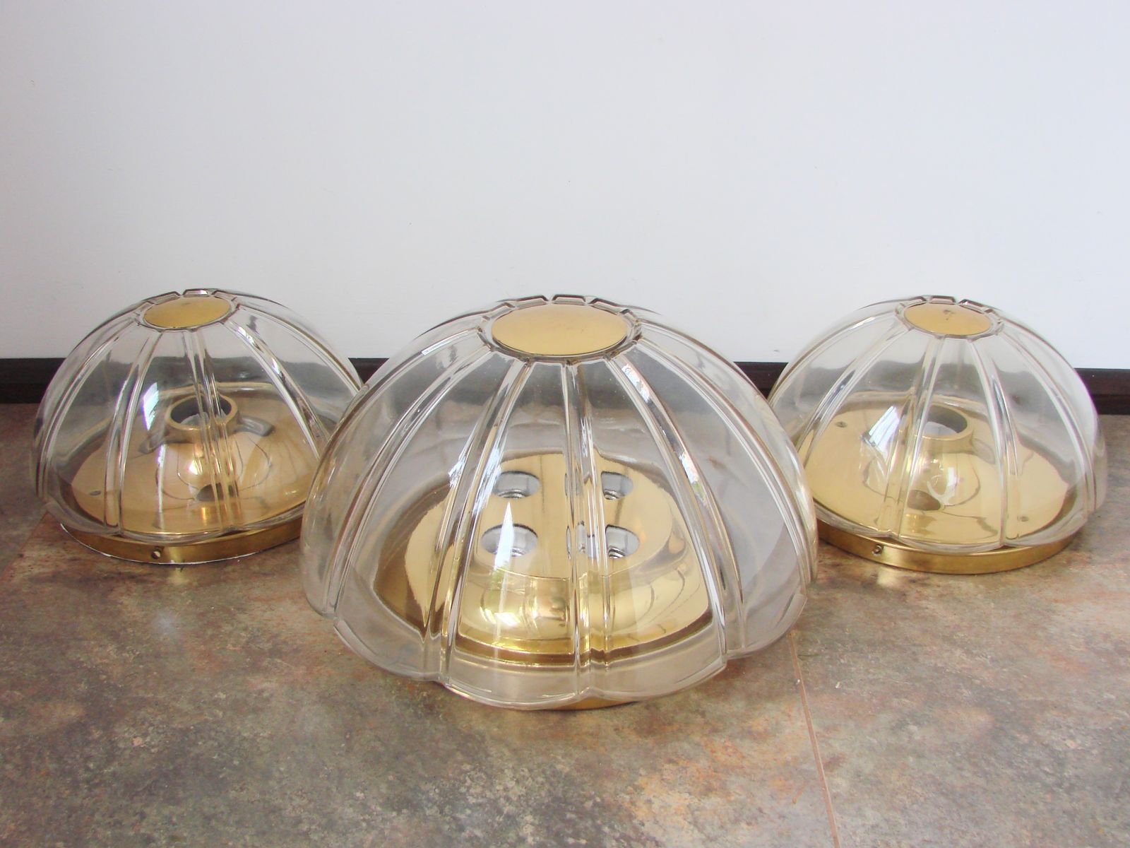 Set Of 3 Limburg Lamps – 2 Wall Lights And A Ceiling Light, Germany, 1970s. photo vintage