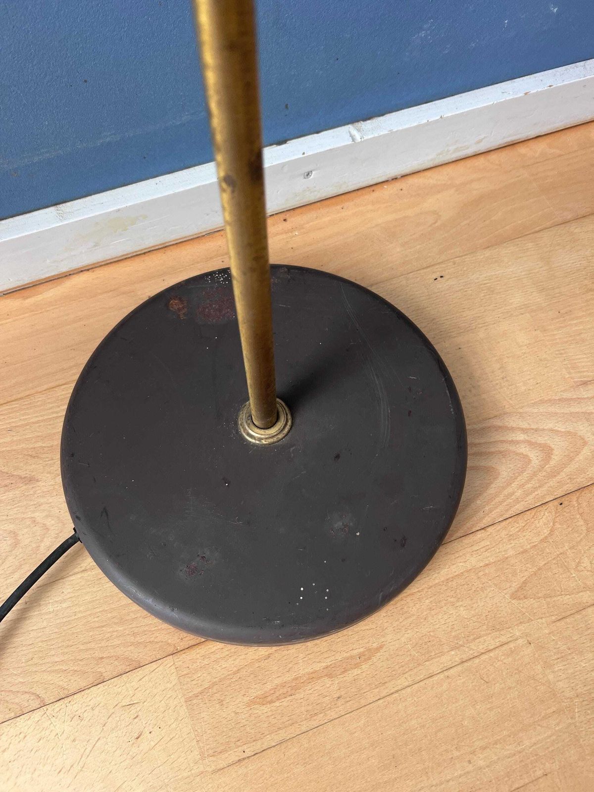 photo vintage Vintage Brown Metal Dijkstra Brass Space Age Floor Lamp