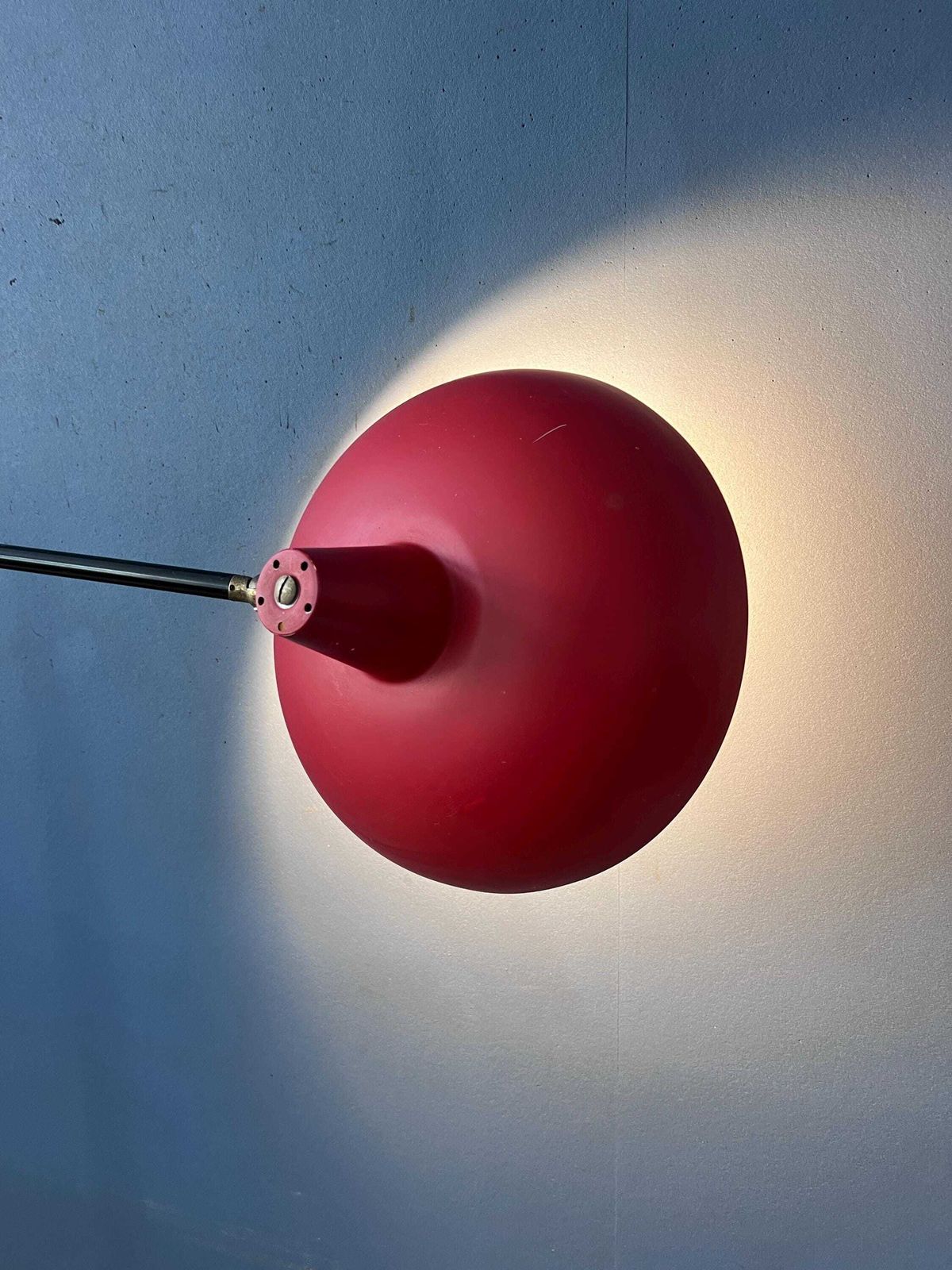 Vintage Red Anvia Floor Lamp By J.J.M. Hoogervorst, Adjustable Metal Lamp photo buy