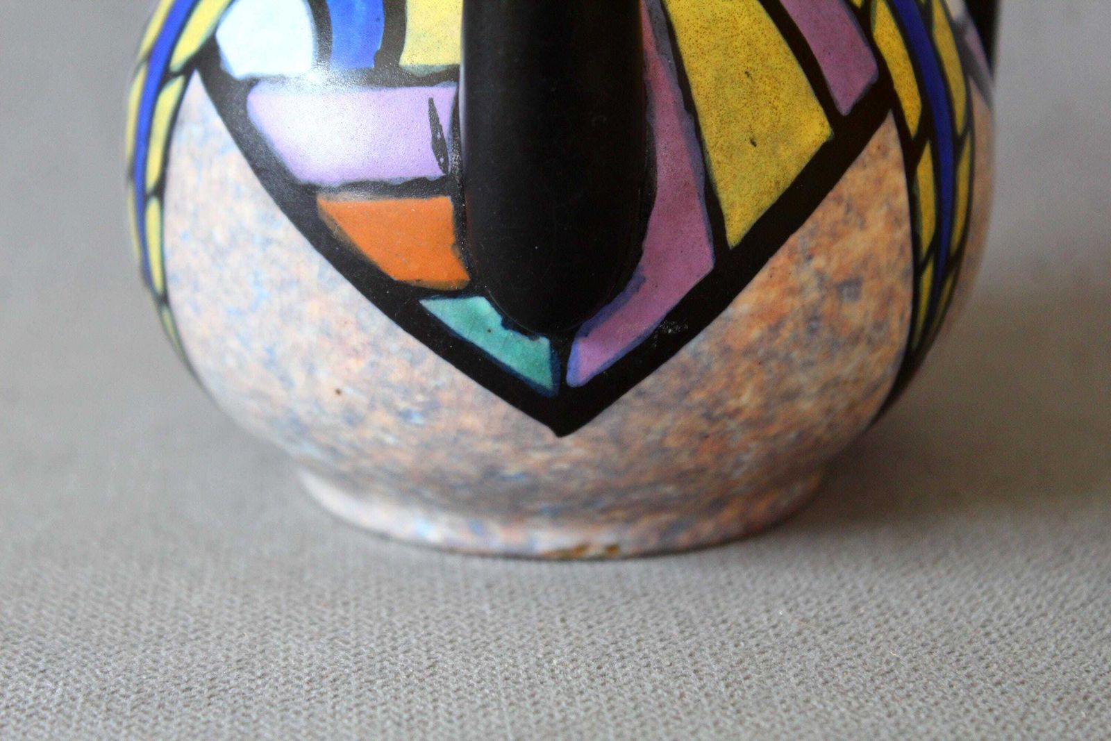 Art Deco Circa 1920s Antoine Dubois Gouda Art Pottery Vase, Three Handles, Bergen Mons Belgium, Ceramic Vase, Bud Vase, Signed, Hand Painted photo buy