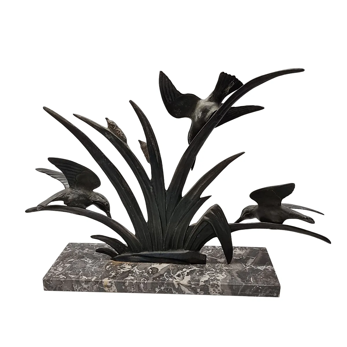 French Art Deco Sculpture Of Kingfishers – G. Limousin, 1930s photo 295.0