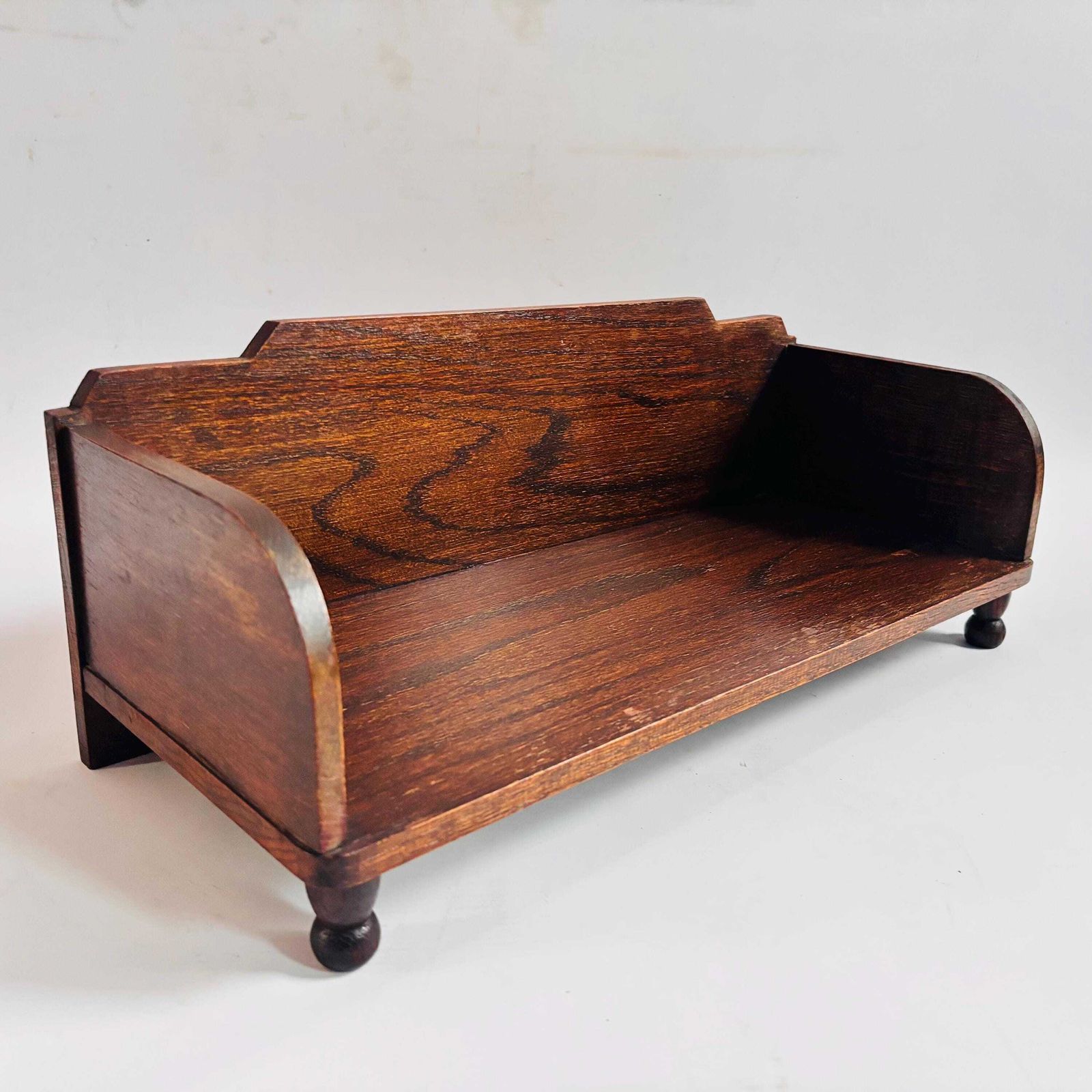 Antieke eikenhouten boekenhouder, Edwardiaanse bureauorganizer, ca. 1910 photo furniture