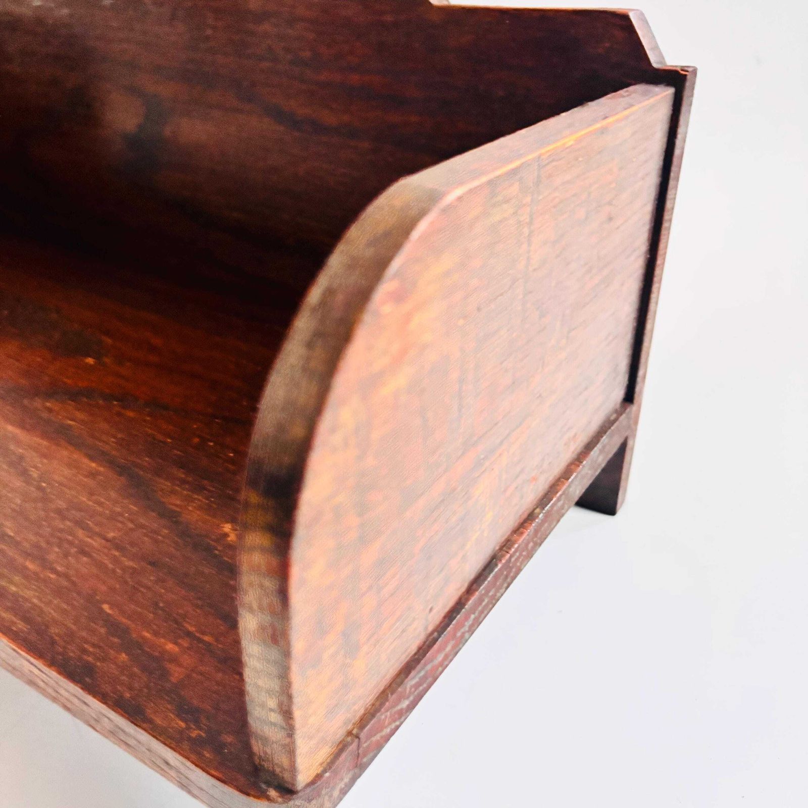 Home Decor Antique Oak Book Trough, Edwardian Desk Organizer, C.1910 photo