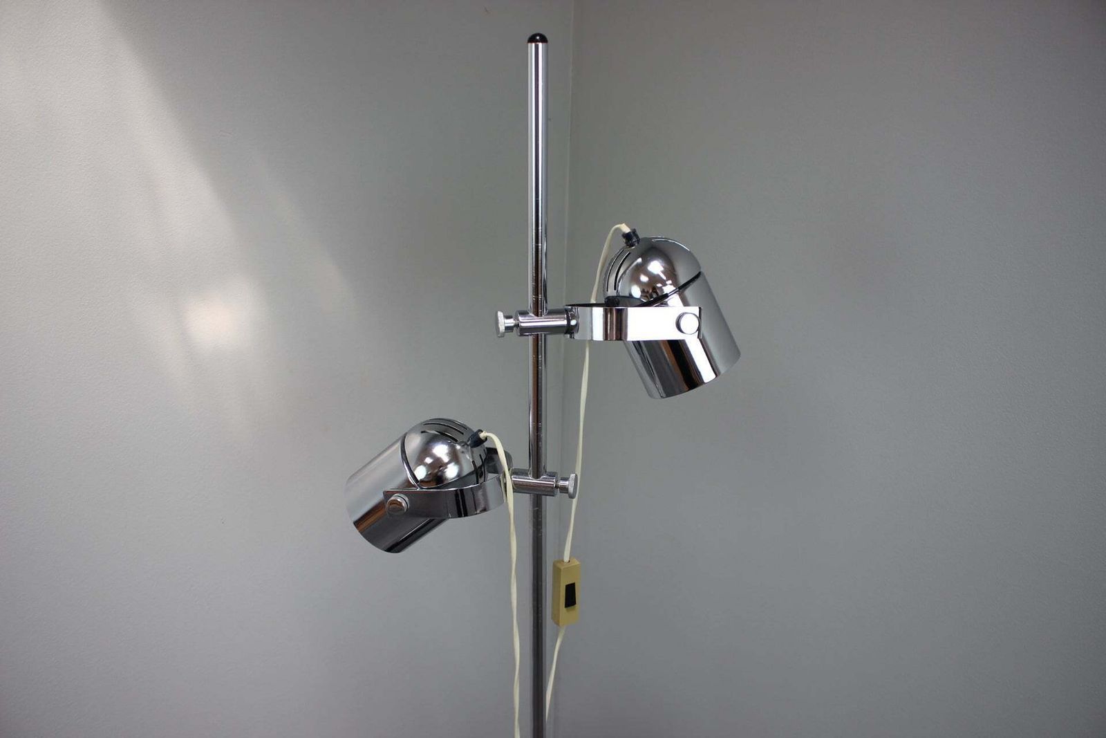 Stanislav Indra Chrome Adjustable Double Spotlight Floor Lamp, Czechoslovakia photo furniture