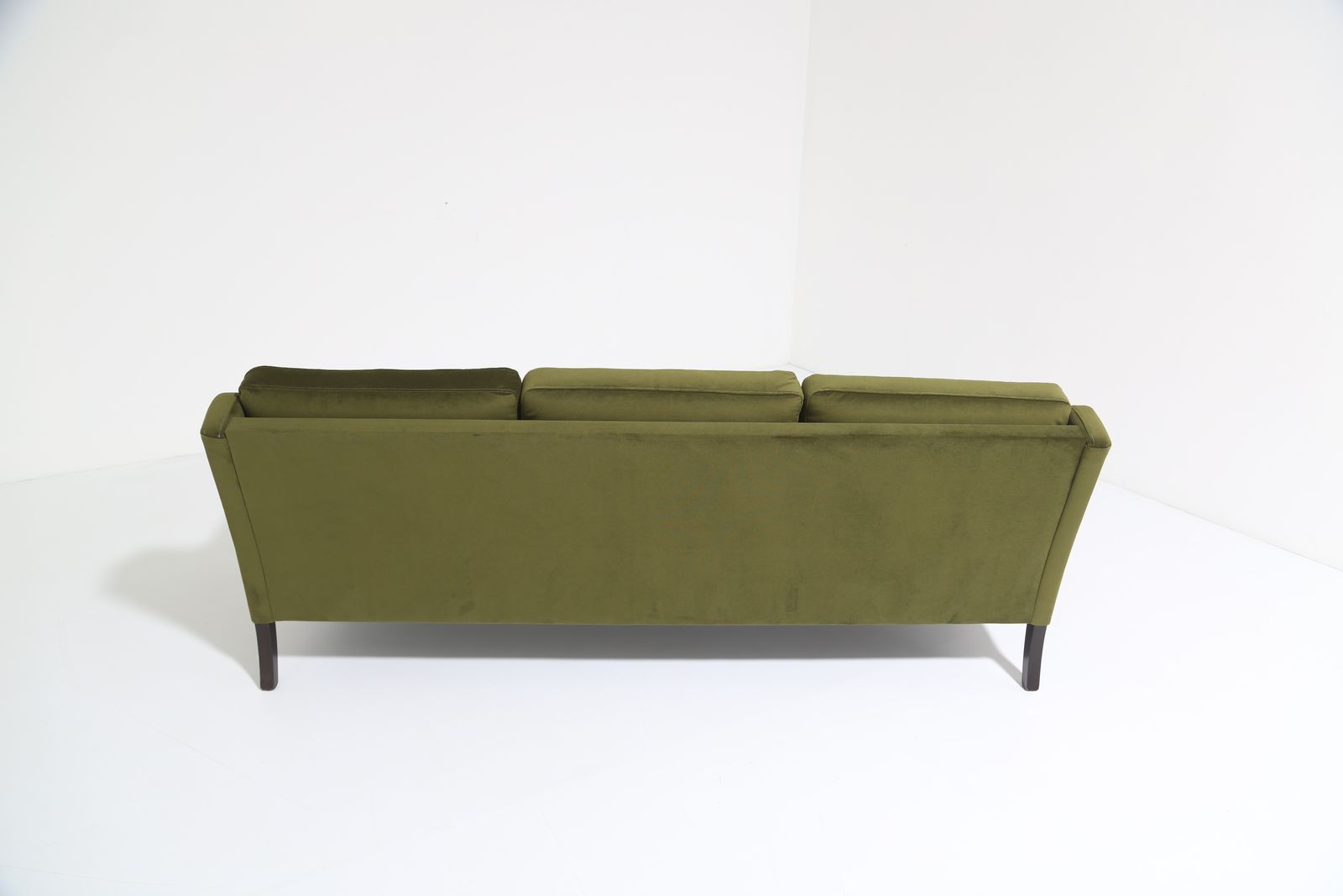 3295.0 Vintage Danish Moss Green Velvet Three Seat Sofa By George Thams For Vejen Polstermøbelfabrik, 1960s. photo