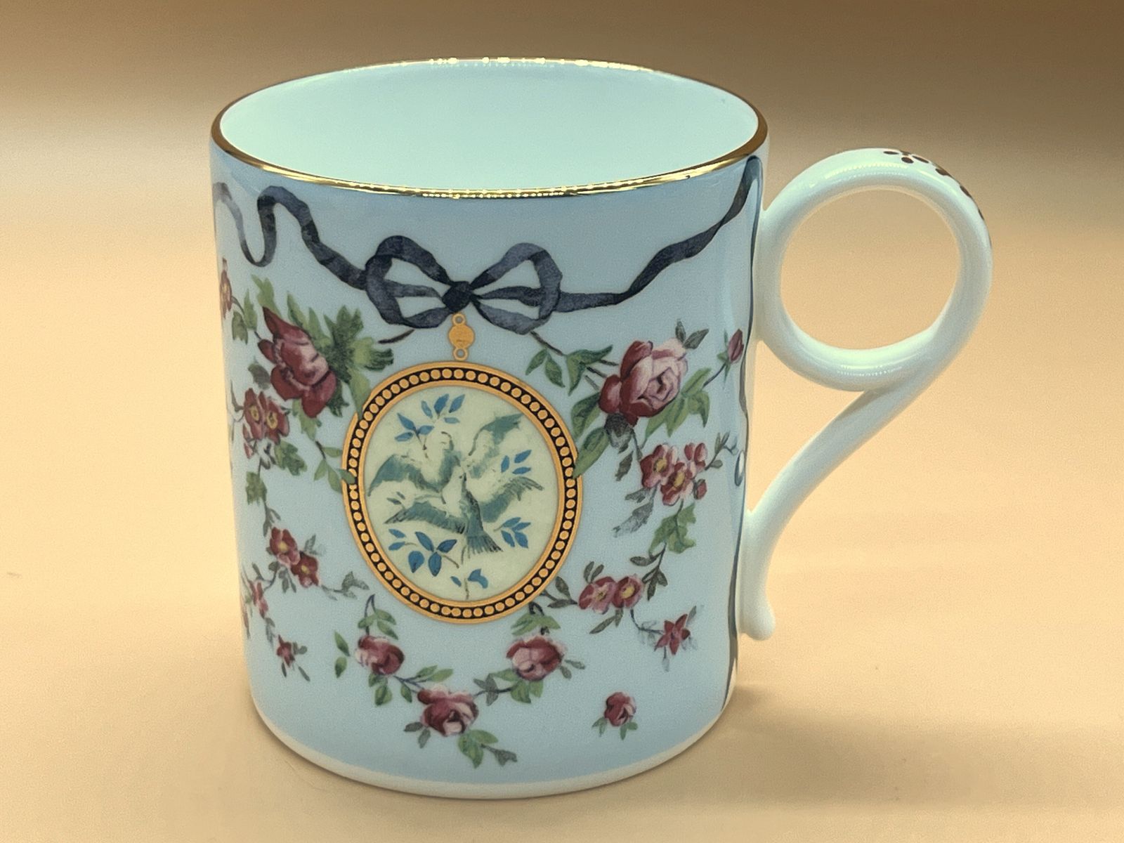 Wedgwood China Archive Collection Ribbon & Wild Rose Design Small Mug. photo furniture