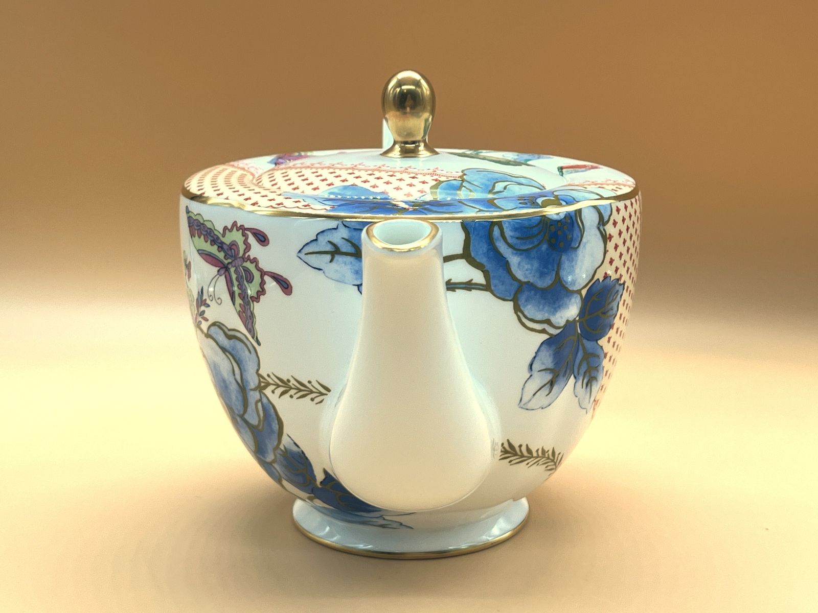 New Large 2 Pint Wedgwood China Butterfly Bloom Teapot In Original Box. photo Home Decor