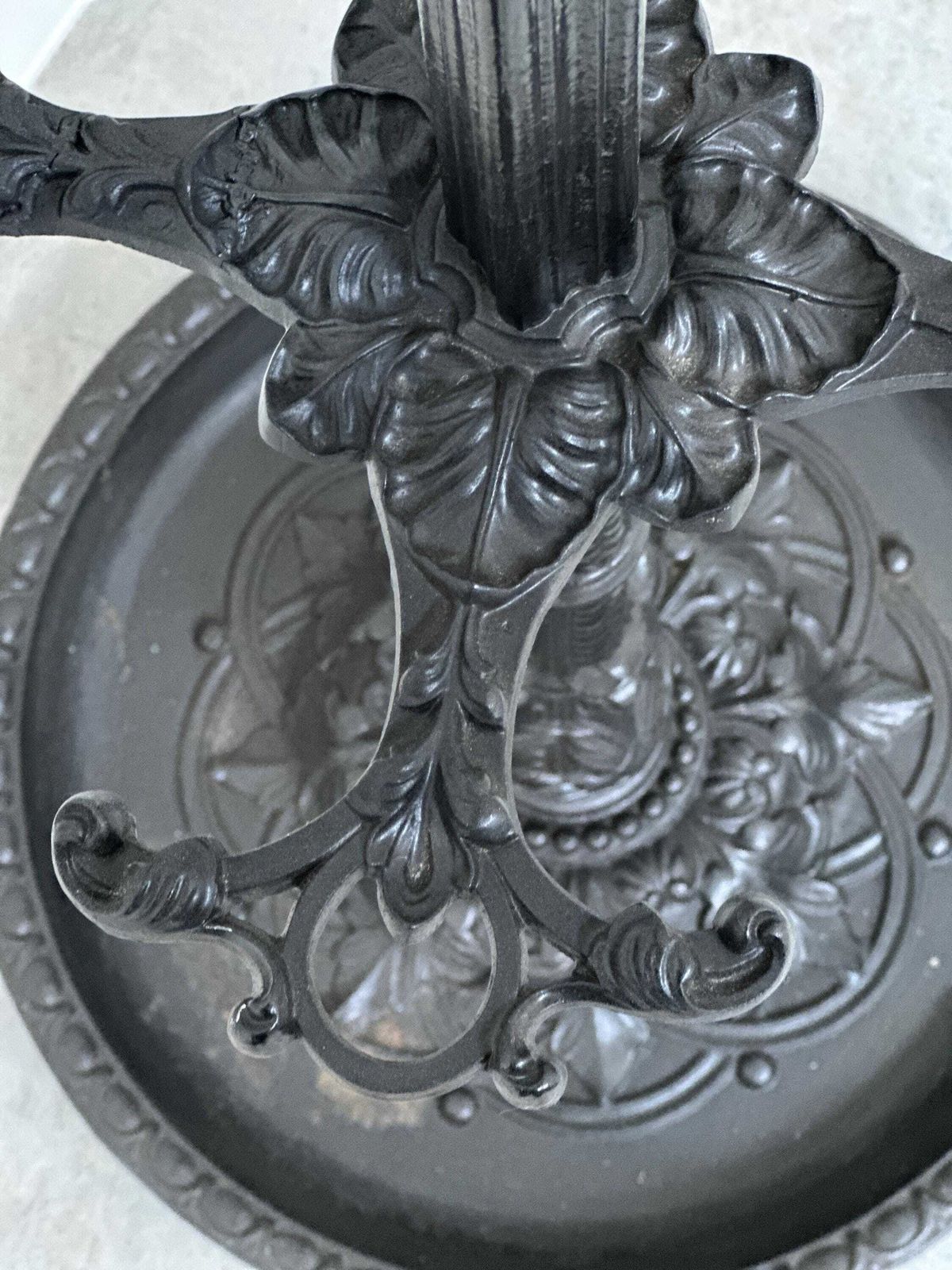 Large Ornate Cast Iron Hall Tree Coat Stand With 12 Hooks photo vinterior