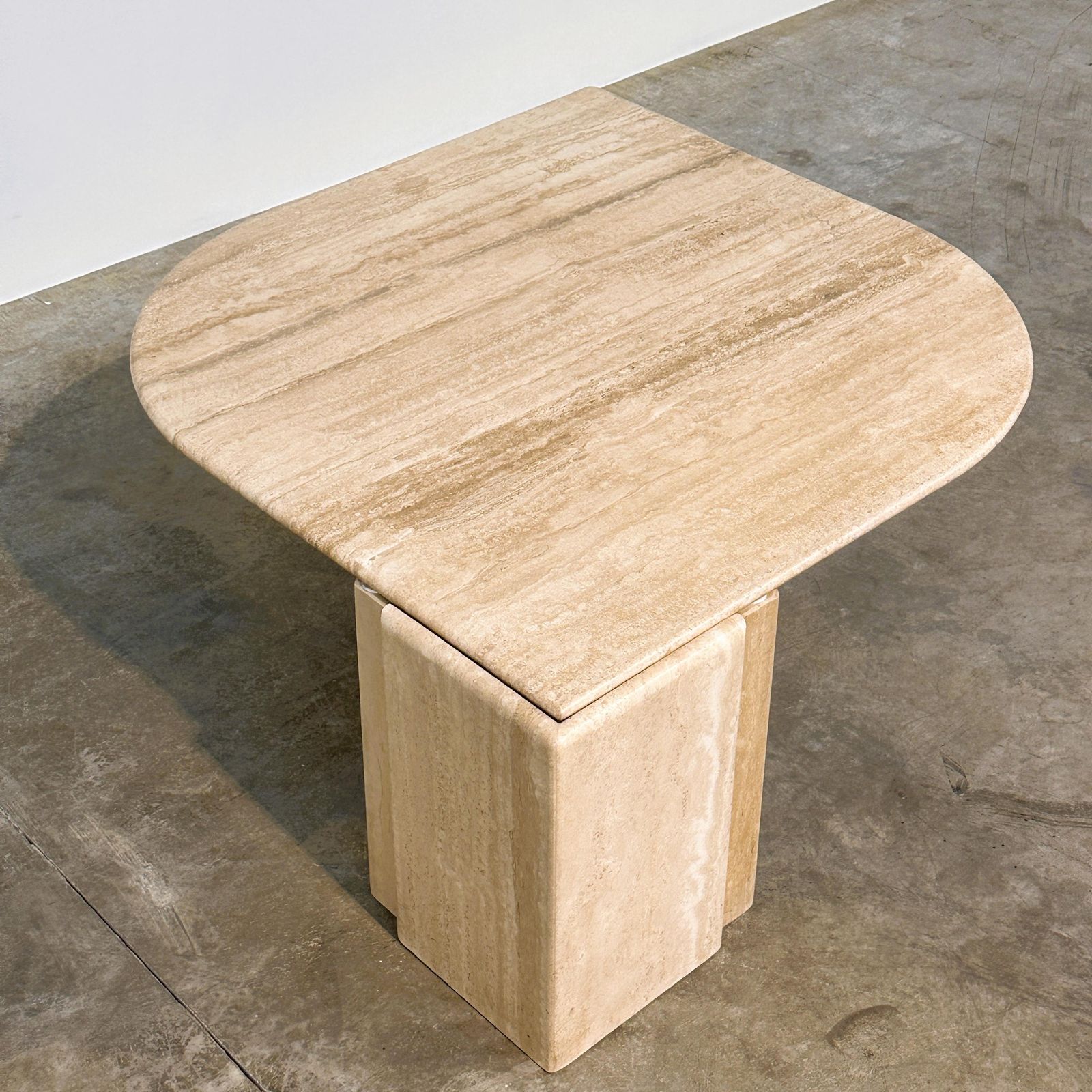 Italian Travertine Sculptural Eye Shaped Coffee Table, 1980s photo vintage