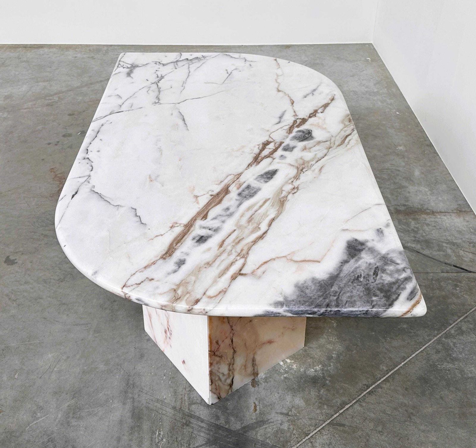 photo for sale Large Italian Postmodern Marble Coffee Table, Sculptural Vintage Stone Table, 1980s