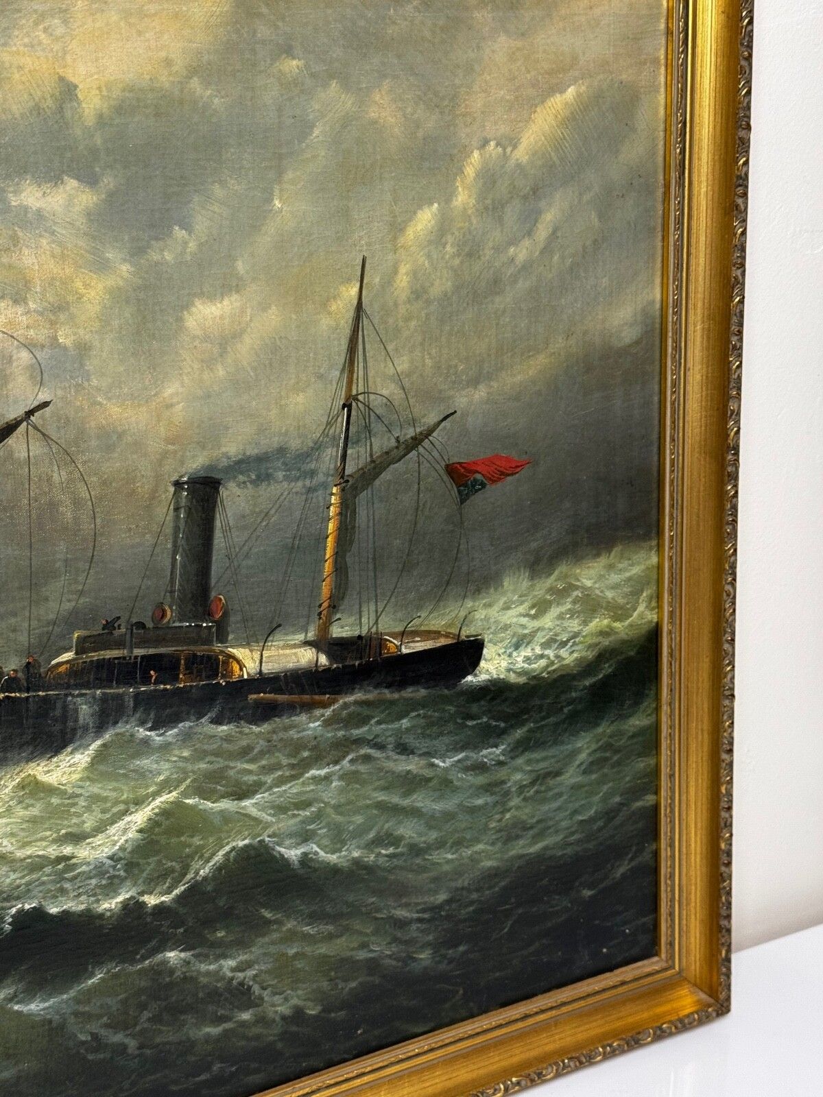 Kunst Groot Victoriaans maritiem olieschilderij William Broome Dundee Ship RNLI Rescue ca. 1890 photo