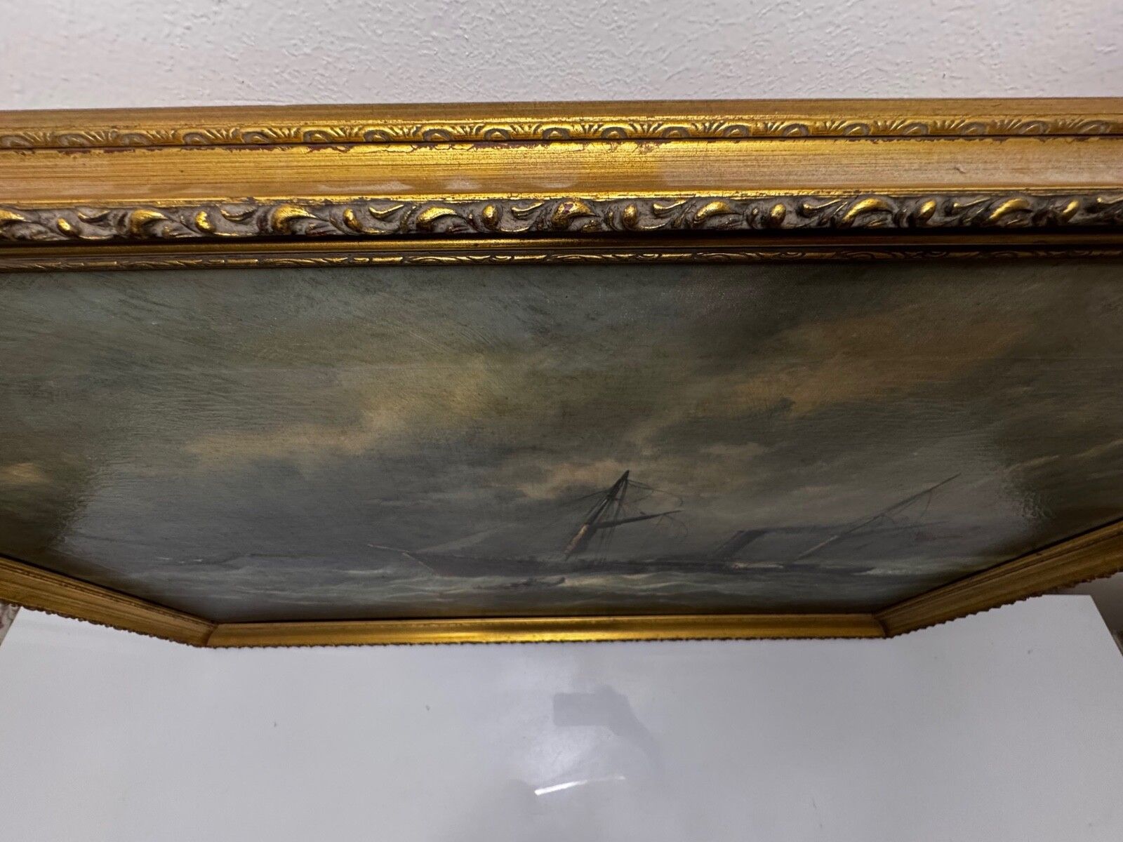 photo vintage Large Victorian Marine Oil Painting William Broome Dundee Ship Rnli Rescue C1890