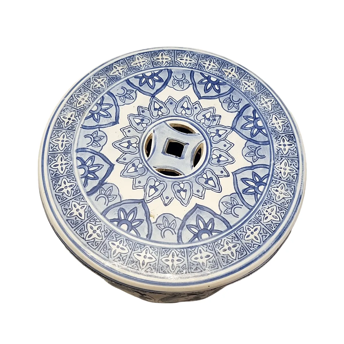 Chinese Ceramic Garden Stool With Blue And White Decoration photo Home Decor