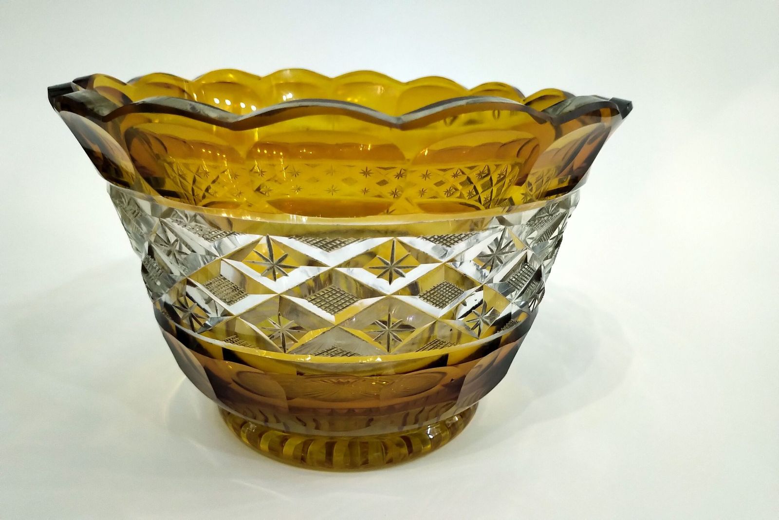 Cut Honey Glass Bowl photo Home Decor