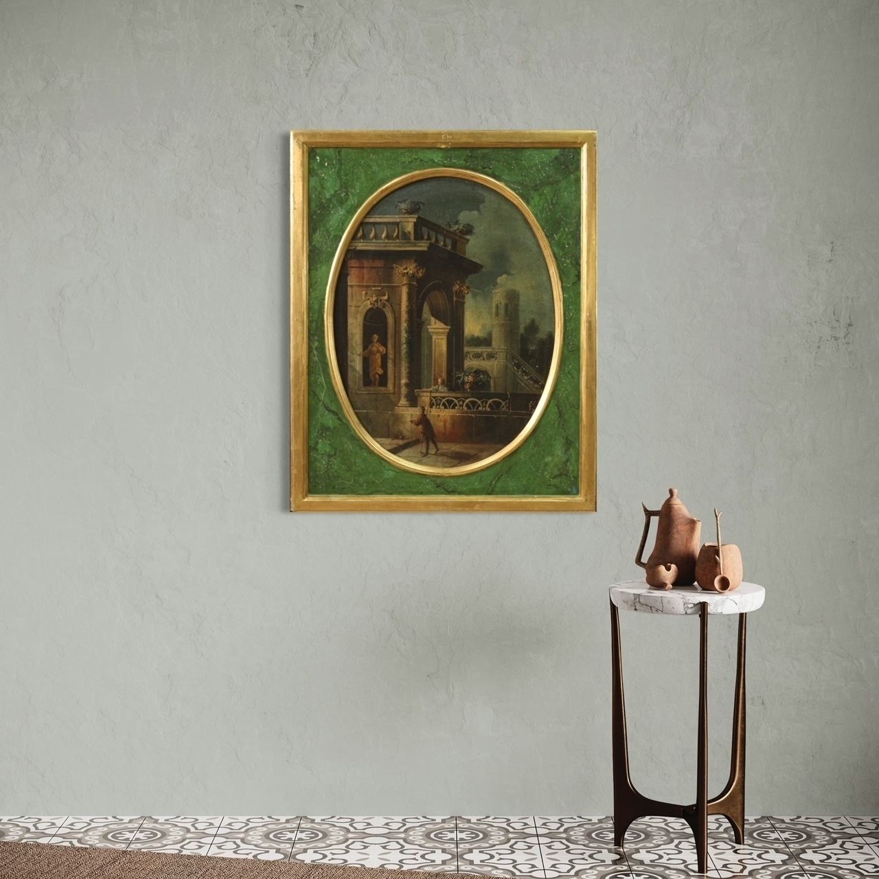 photo vintage Architecturaal capriccio uit de 18e eeuw