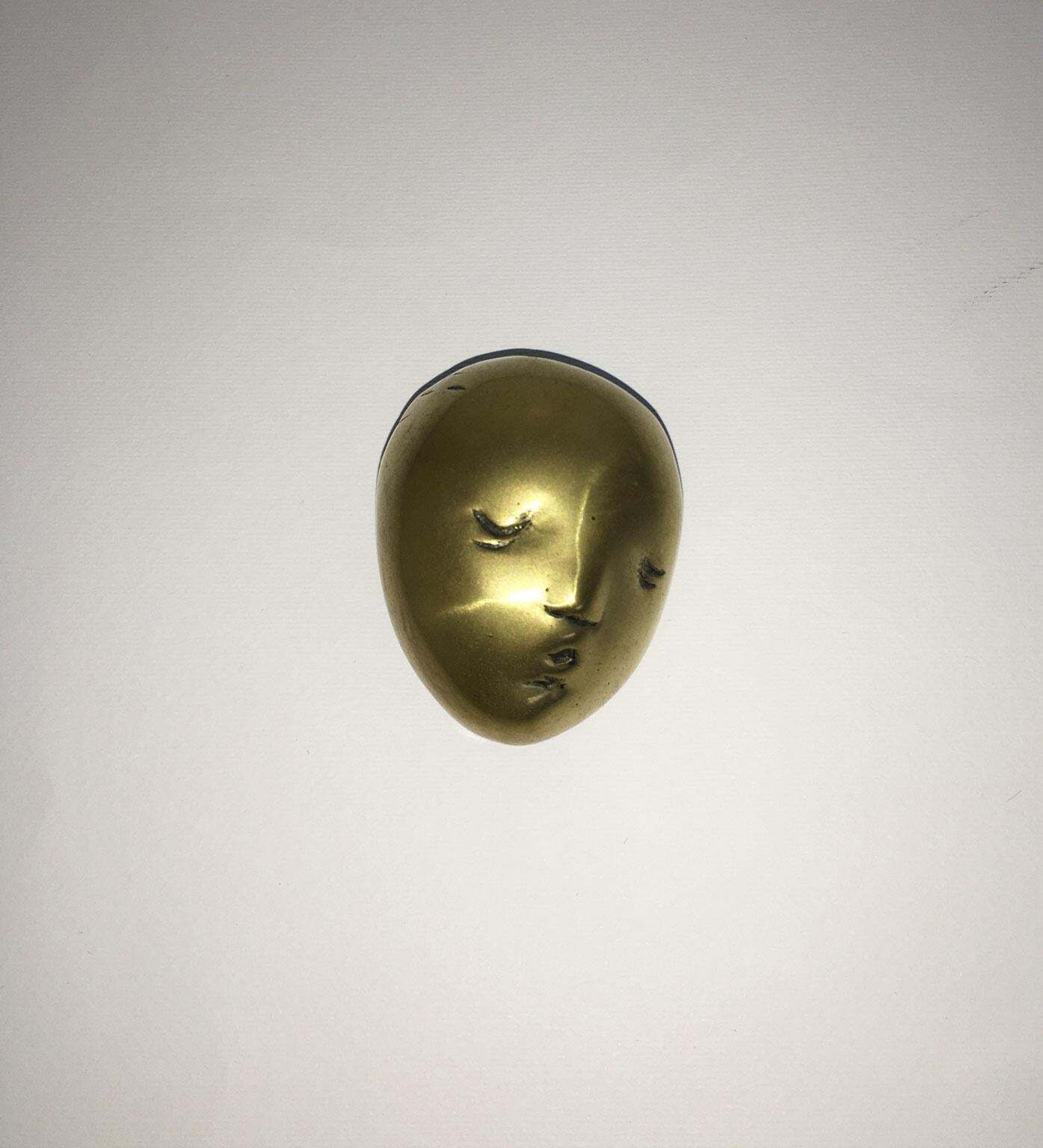 Italy 1980 Bronze Abstract Sculpture Piero Perin Testina Little Head photo for sale
