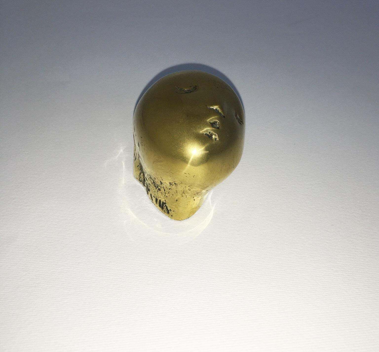 Italy 1980 Bronze Abstract Sculpture Piero Perin Testina Little Head photo Art
