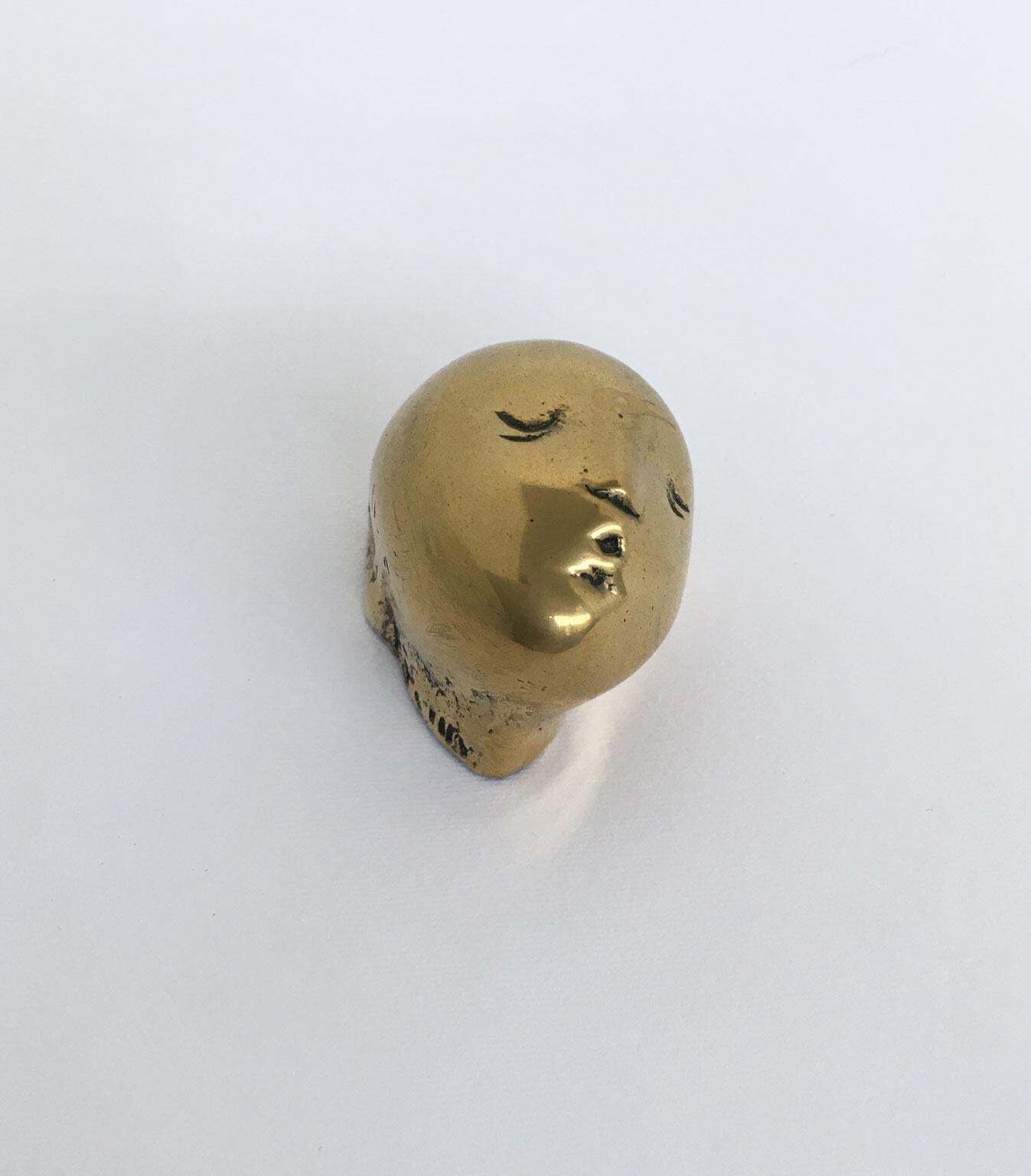 Italy 1980 Bronze Abstract Sculpture Piero Perin Testina Little Head photo 348.0