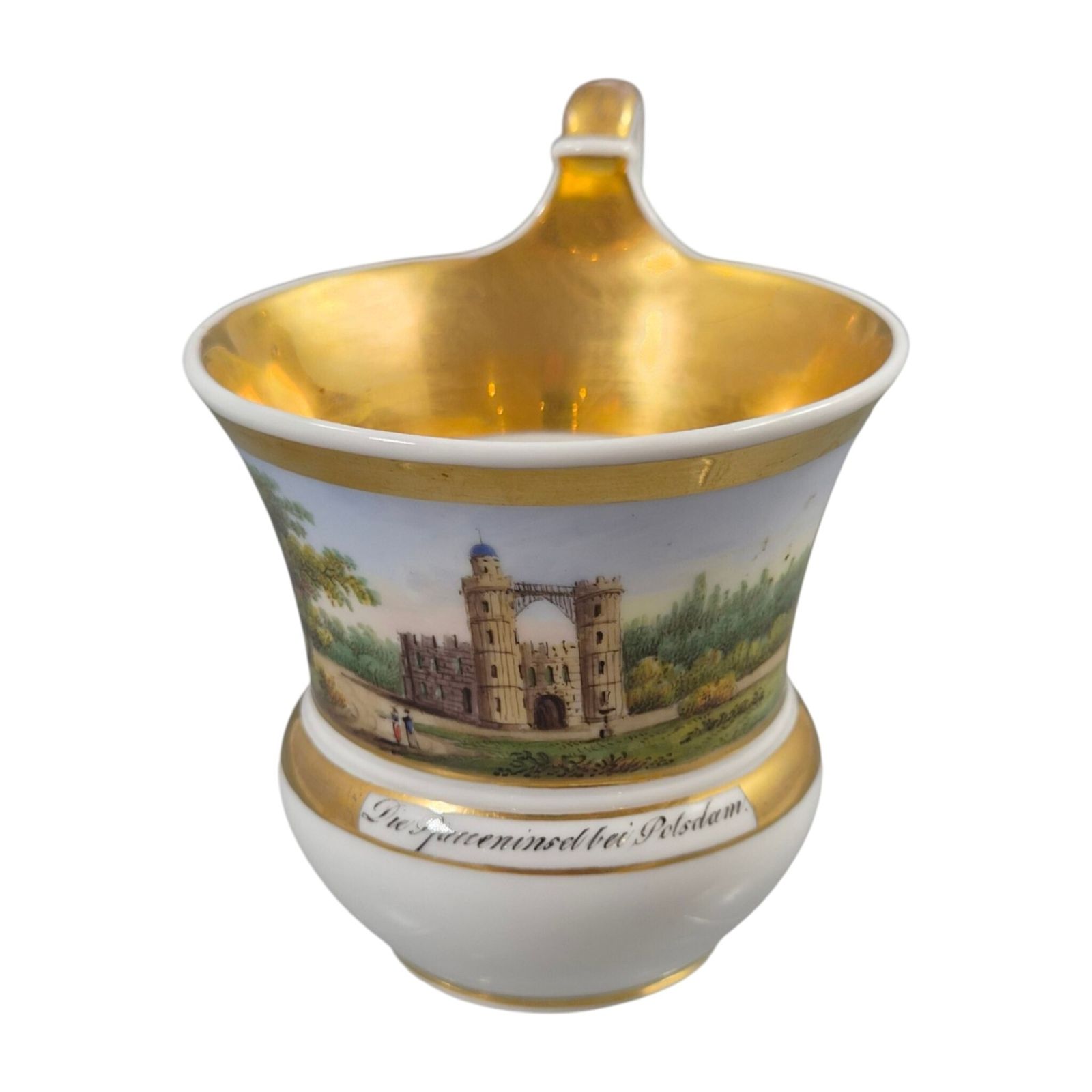 Royal Kpm Berlin Porcelain Tea Cup With Peacock Island View, C.1840 photo vinterior